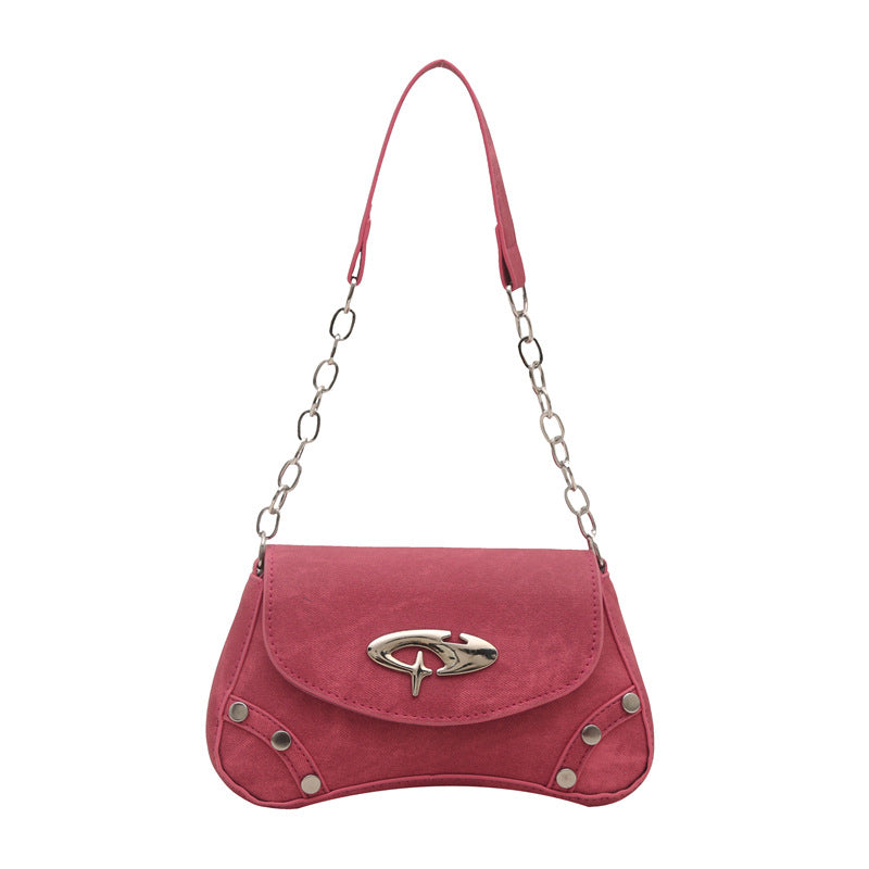 Chain-Detail Shoulder Handbag
