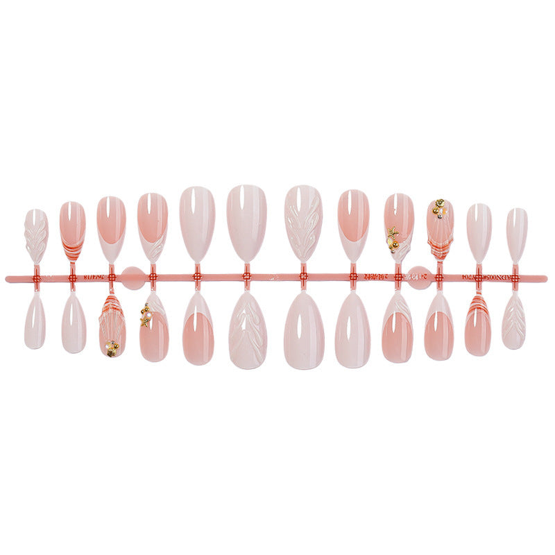 Acrylic nail set with elegant and floral decorations Kalsten