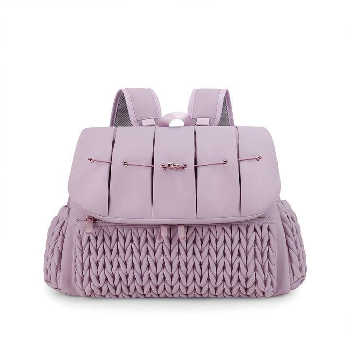 Elegant and Stylish Backpack with Faux Leather and Woven Design Kalsten