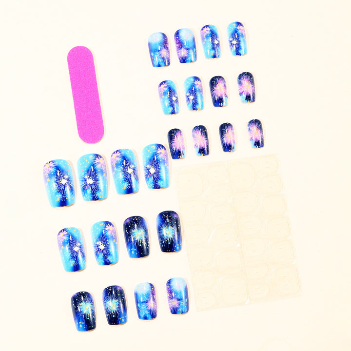 Fireworks-Themed Acrylic Nail Art Designs Kalsten