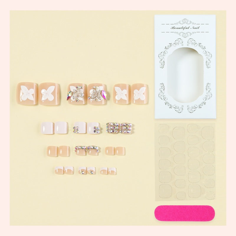 Artificial nail set with elegant butterfly accents Kalsten