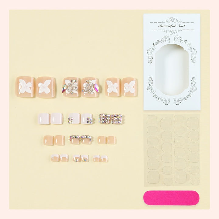 Artificial nail set with elegant butterfly accents Kalsten