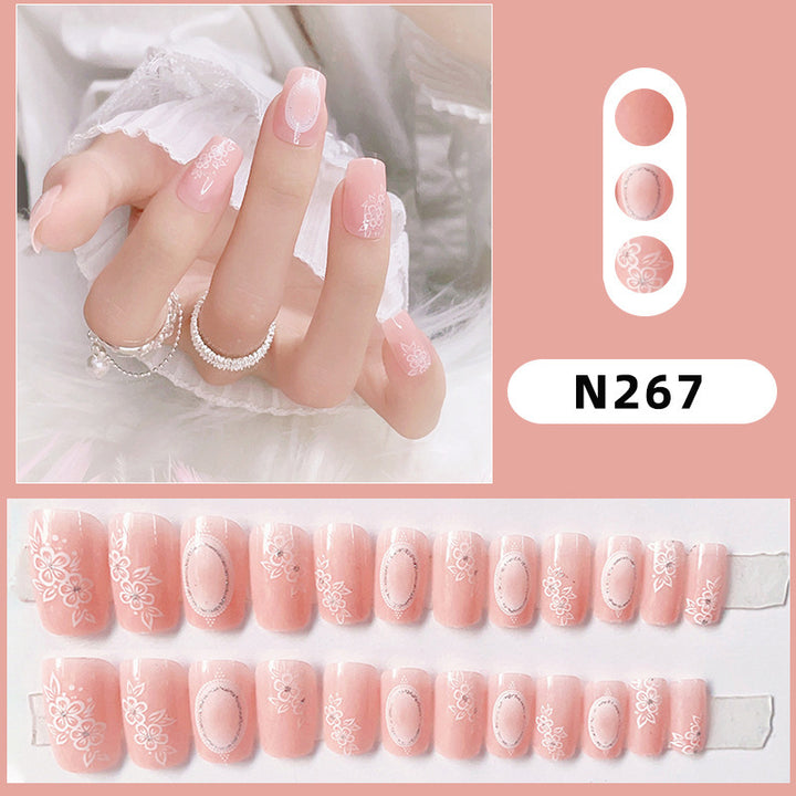 Abstract Floral Press-On Nail Set