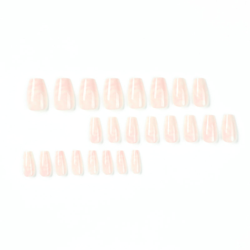 Elegant Nail Extensions with Marbled Accents Kalsten