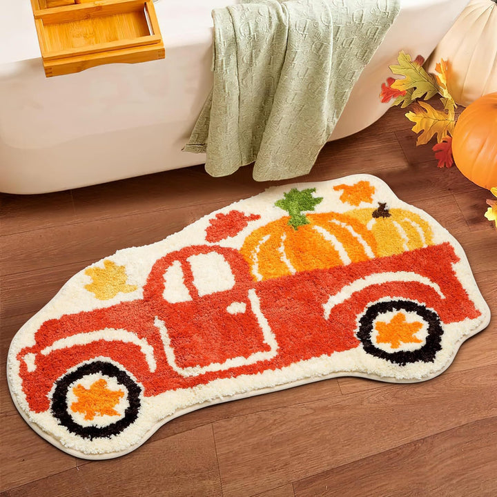 Floral Square Pattern Bath Mat