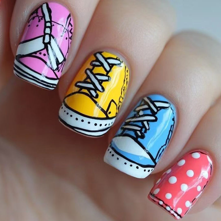 Fun Sneaker-Themed Nail Art Kalsten