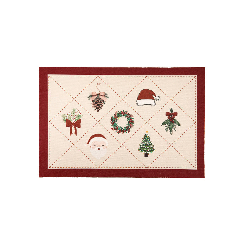 Woven table mat made of cotton blend with illustrative star and palm motif