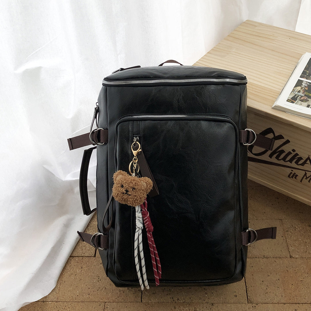 Premium Leather Weekender Duffel Bag
