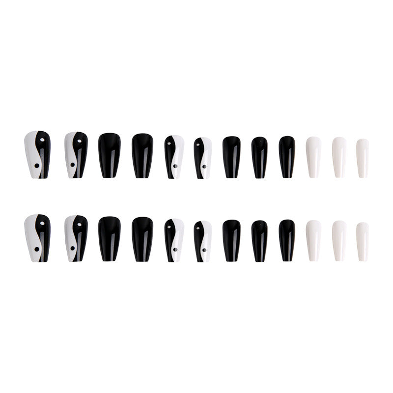 Artificial nails with Yin-Yang design Kalsten