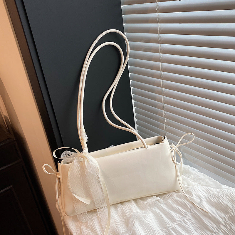 Elegant Lace-Trimmed Handheld Bag