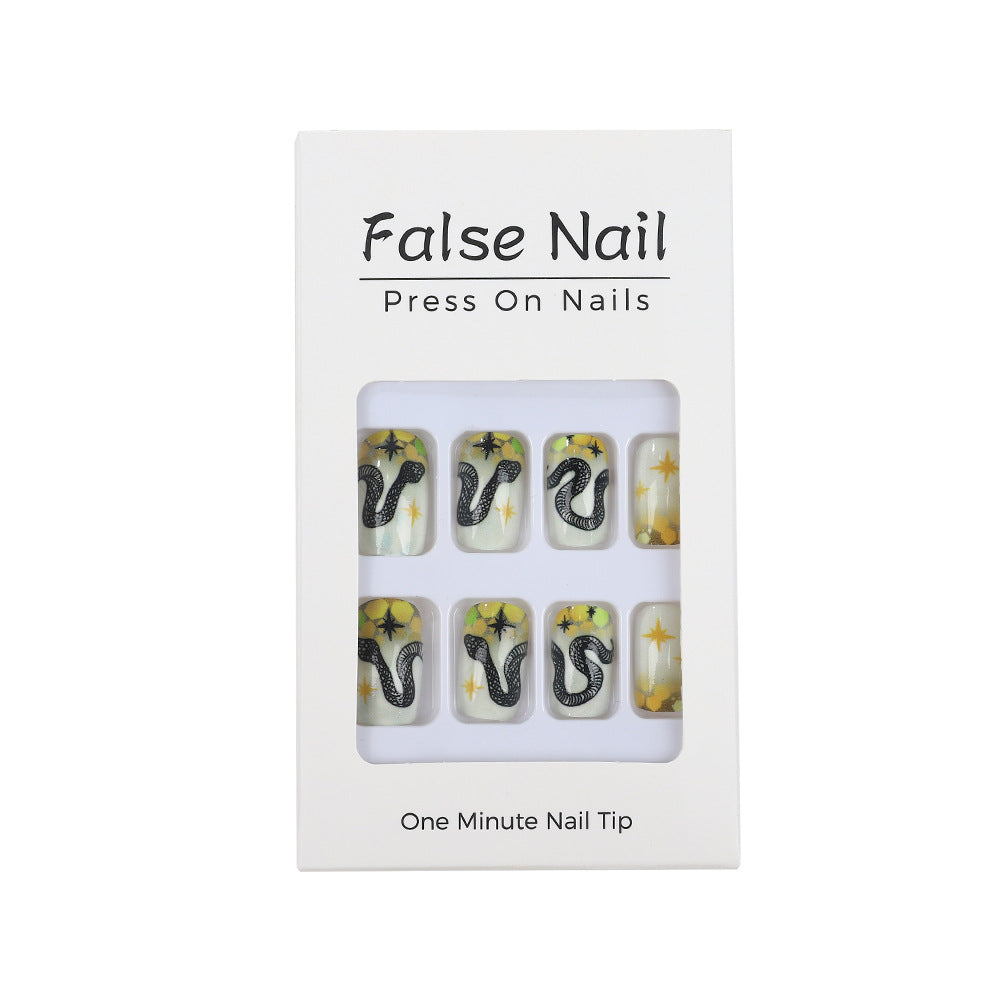 Artistic snake pattern artificial nails Kalsten