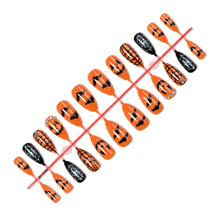 Acrylic nail set with Halloween designs and glitter elements Kalsten