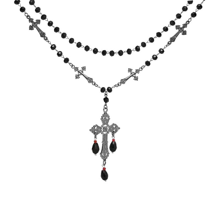 Long Beaded Cross Necklace Kalsten