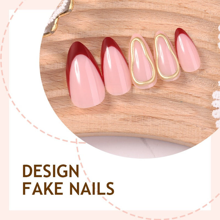 Acrylic nail set with stylish designs Kalsten