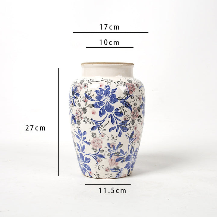 Floral Ceramic Vase with Artistic Design Kalsten