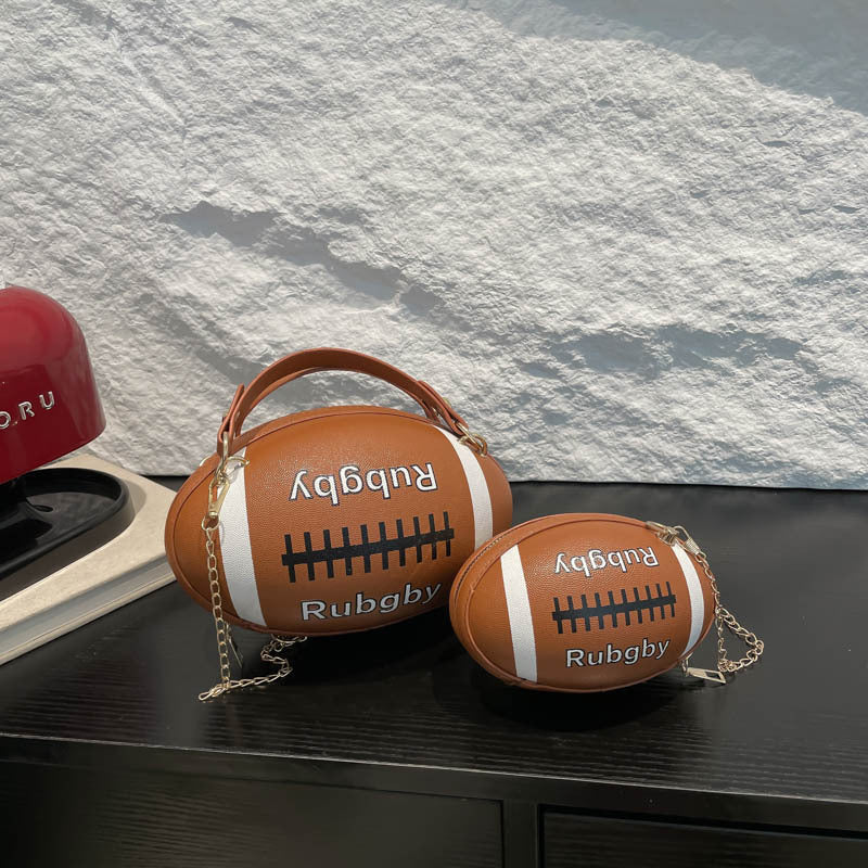 Novelty Rugby Ball Crossbody Bag
