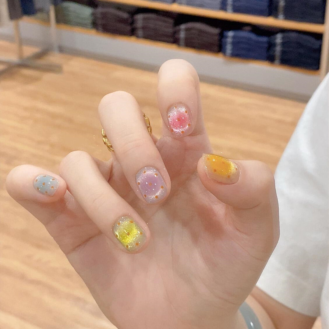 Glittering artificial nail tips in cheerful design Kalsten