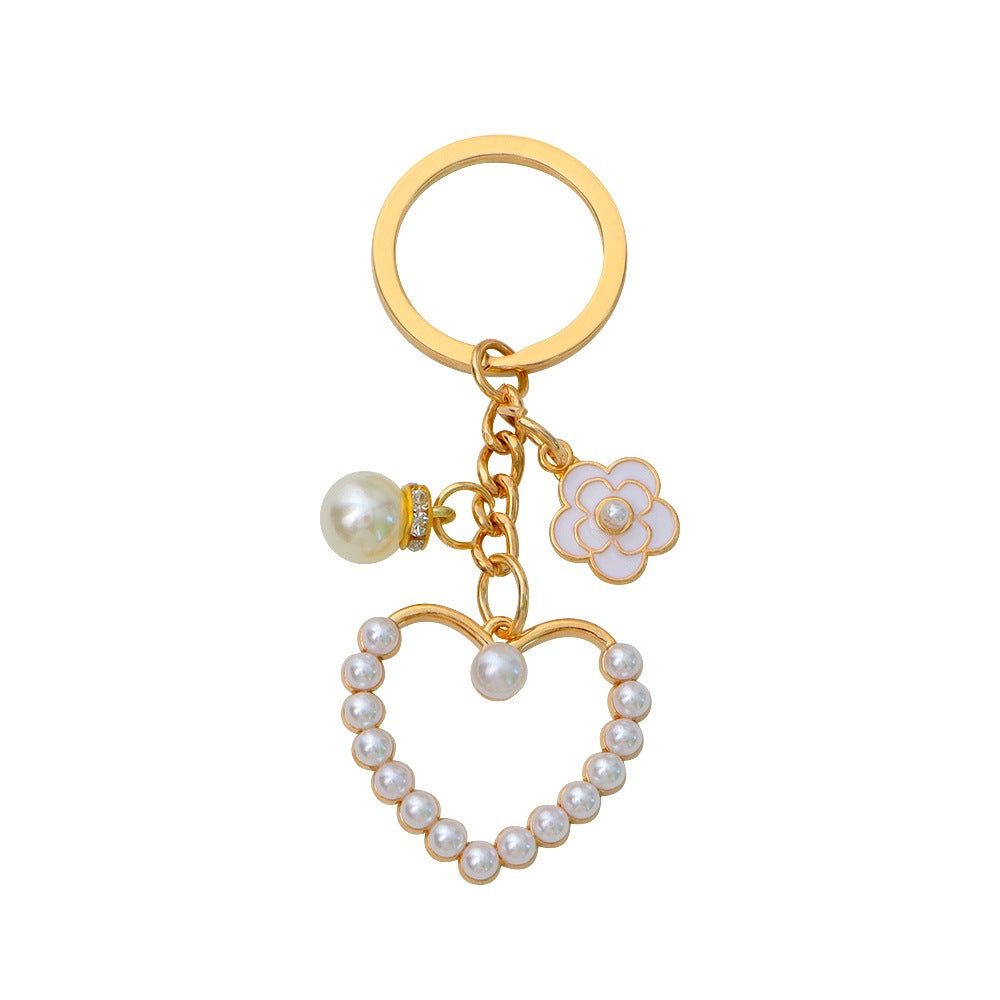 Keychain with heart and flower motif Kalsten