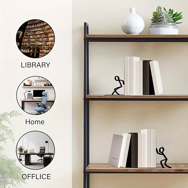 Decorative Bookends with Playful Figure Design