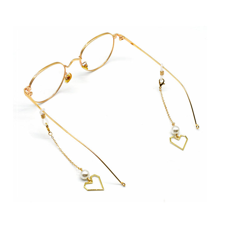 Heart-Shaped Geometric Elegance Eyewear Chain Kalsten