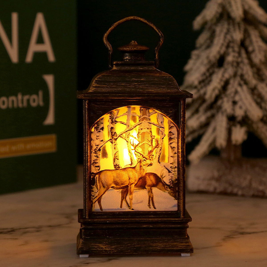 Nostalgic Christmas lantern with Santa motif Kalsten