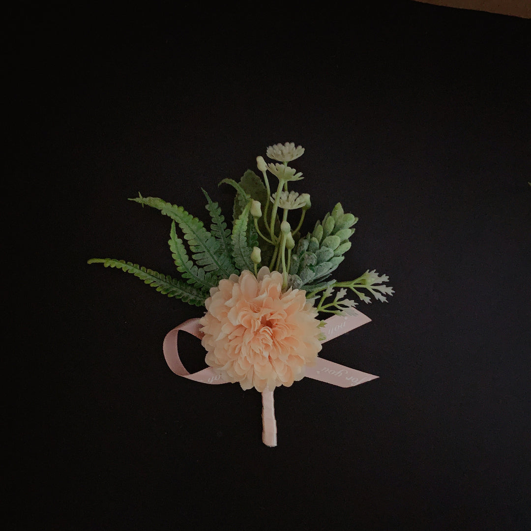 Faux Floral Corsage with Ribbon