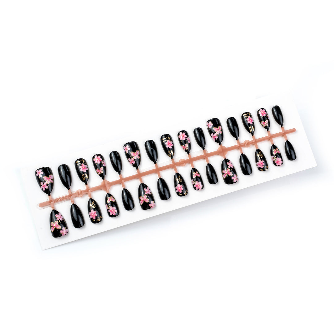 Artistic Floral-Embellished Press-On Nail Art Kalsten