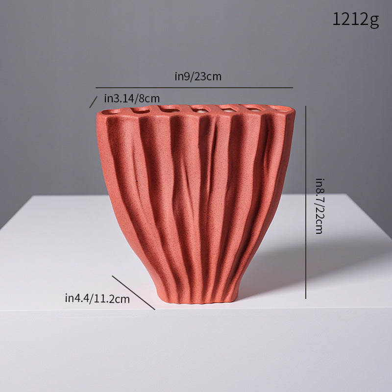 Sculptural Textured Ceramic Vase Kalsten