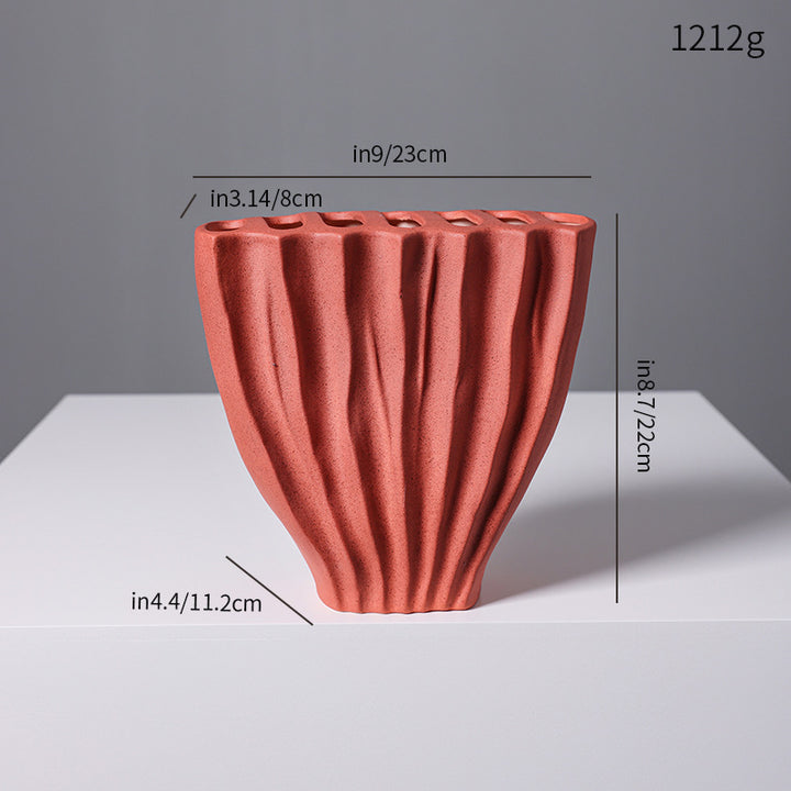 Sculptural Textured Ceramic Vase Kalsten
