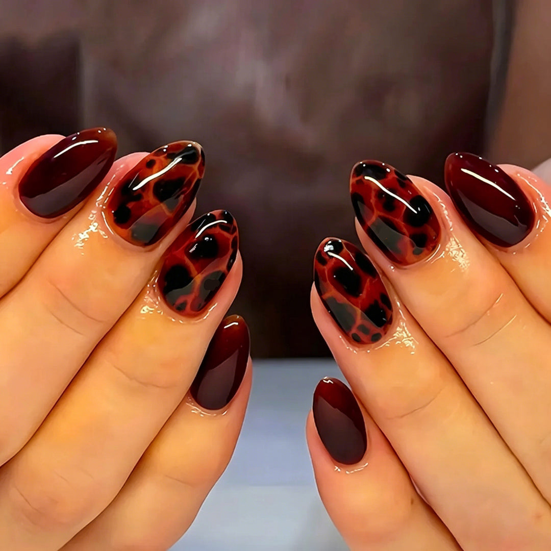 Artistic Leopard Print Nail Extensions Kalsten