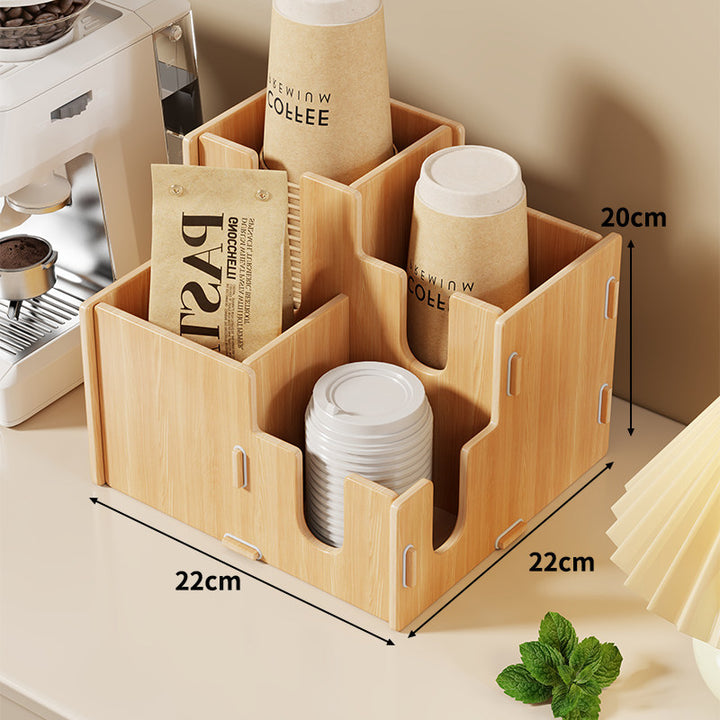 Multi-Tier Countertop Coffee Station Organizer with Modular Dividers