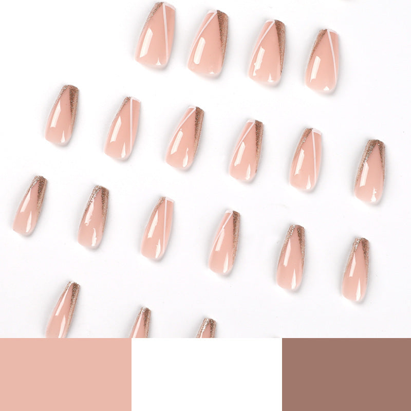 Elegant Glitter French Tip Acrylic Nails Kalsten