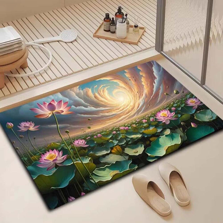 Floral Design Bath Mat