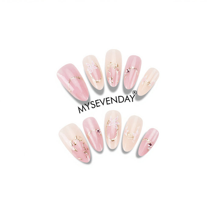 Floral Designed Press-On Nail Set Kalsten