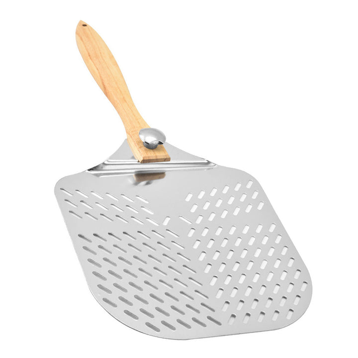 large stainless steel pizza peel with wooden handle Kalsten