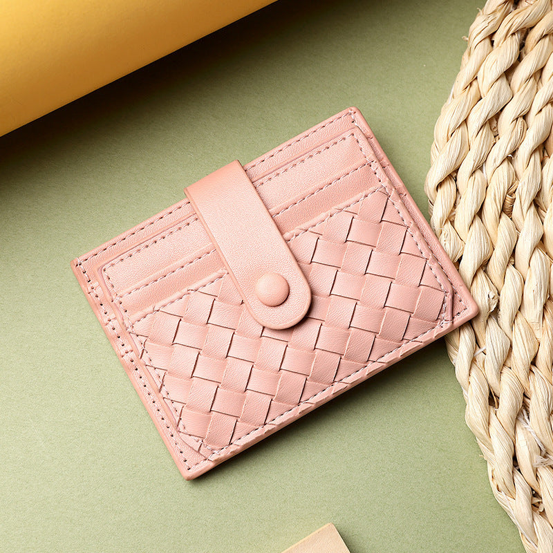 Braided Leather Card Holder Wallet Kalsten