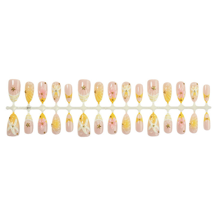 Artificial nail set with floral and maritime accents Kalsten