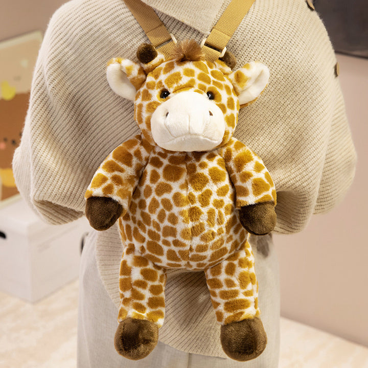 Plush Deer-Shaped Backpack with Adjustable Straps and Zippered Compartment Kalsten