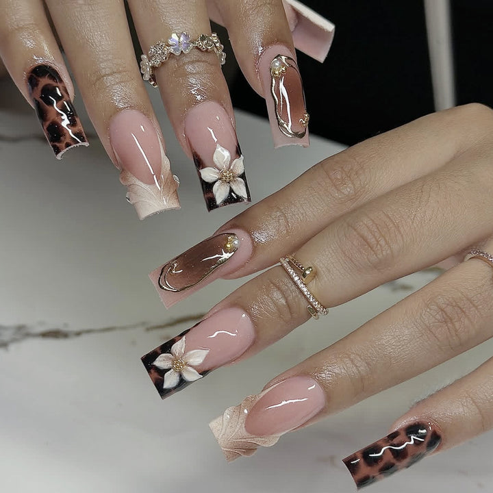 Artistic Floral and Abstract Nail Art Extensions Kalsten