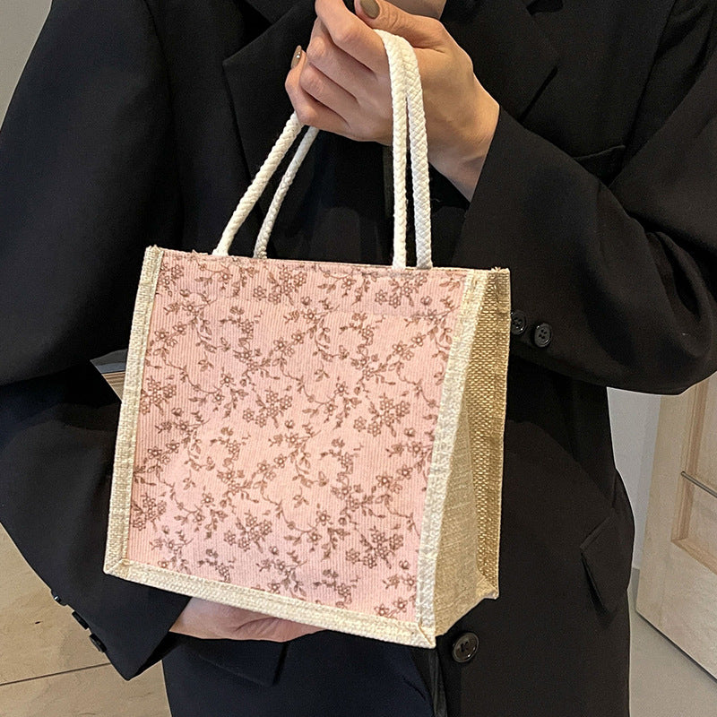 Decorative Floral Print Tote Bag  1790617122