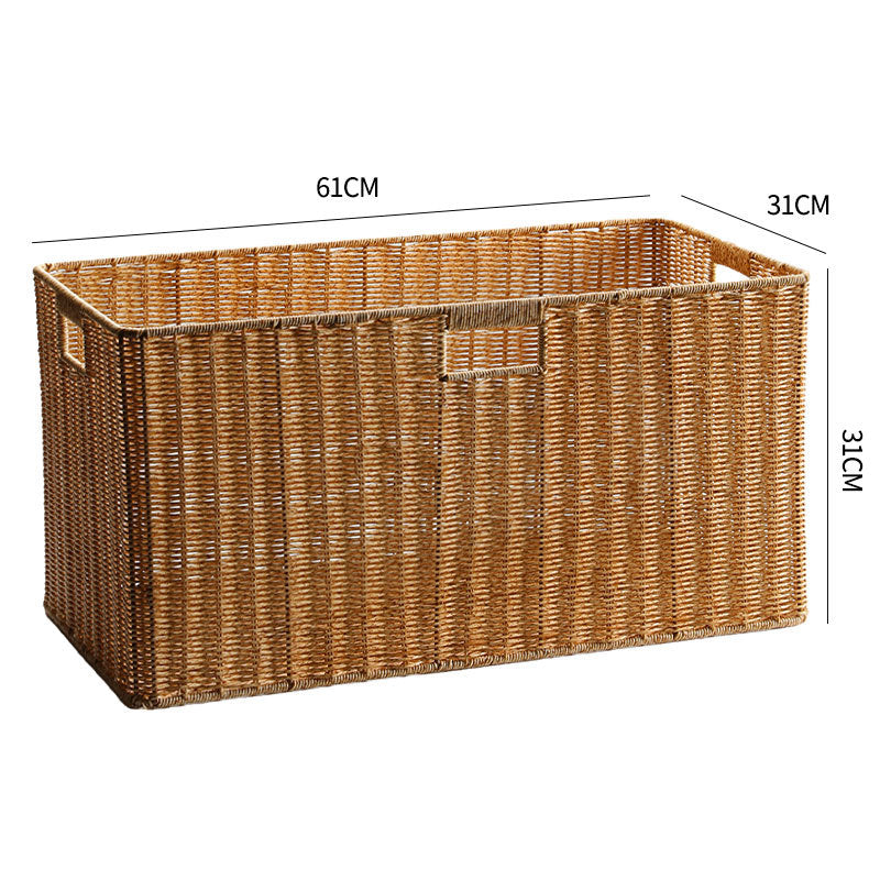 Unisex storage basket made of natural material with practical handles Kalsten