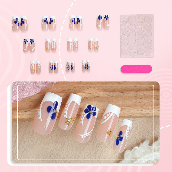 Artistic Floral Press-On Nail Art Kalsten
