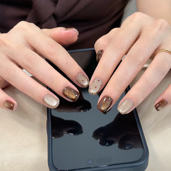 Ombre Gradient Press-On Nails with Elegant Accents Kalsten