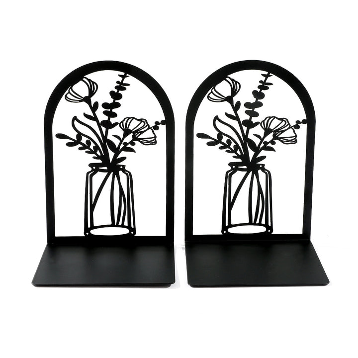 Elegant Floral Metal Bookends