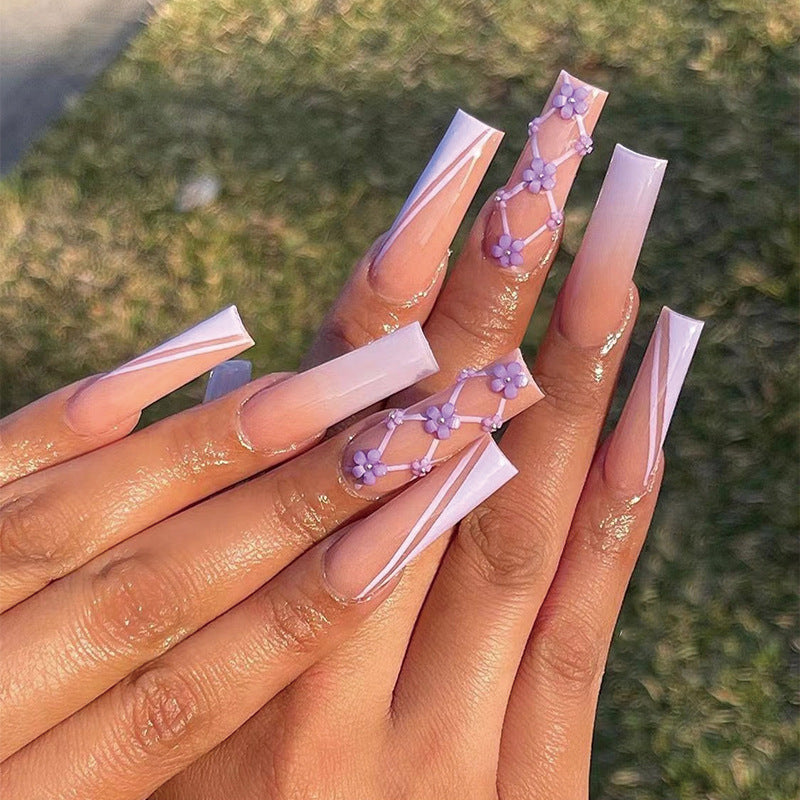 Artful acrylic nails with maritime design Kalsten