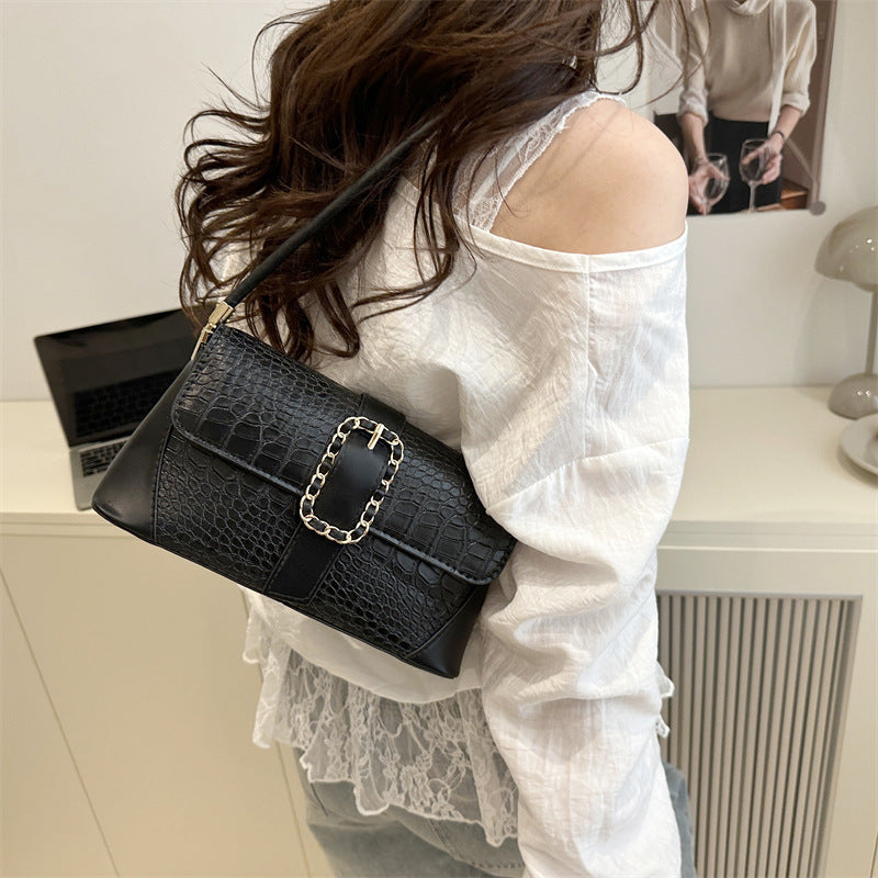 Crocodile Patterned Chain Strap Handbag Kalsten