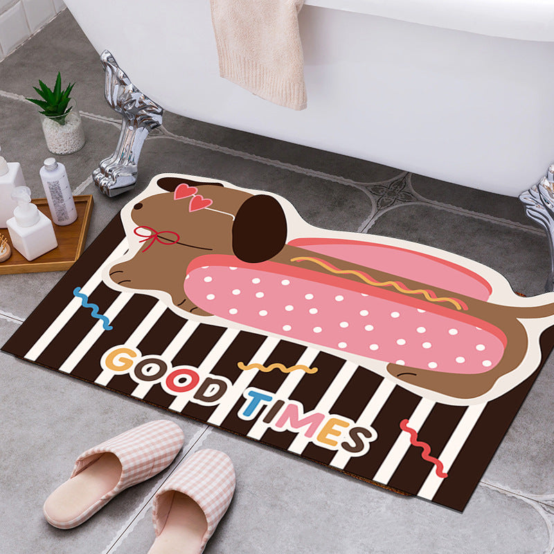 Playful Dog-Themed Welcome Mat