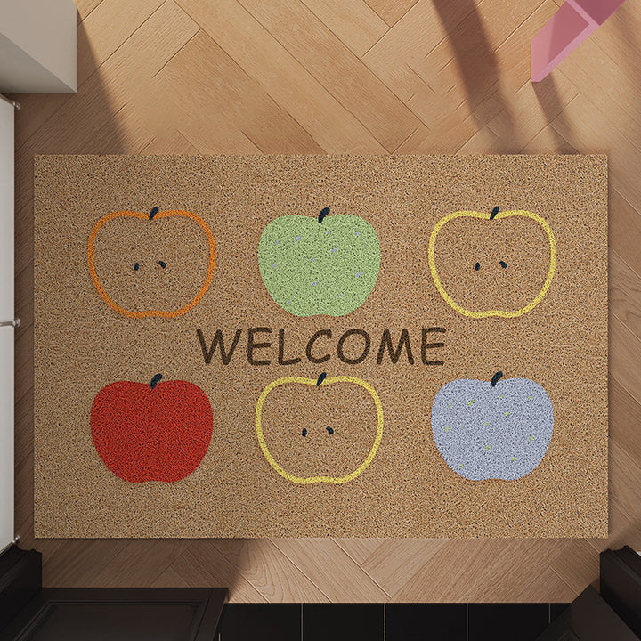 Decorative Apple Themed Floor Mat for Home