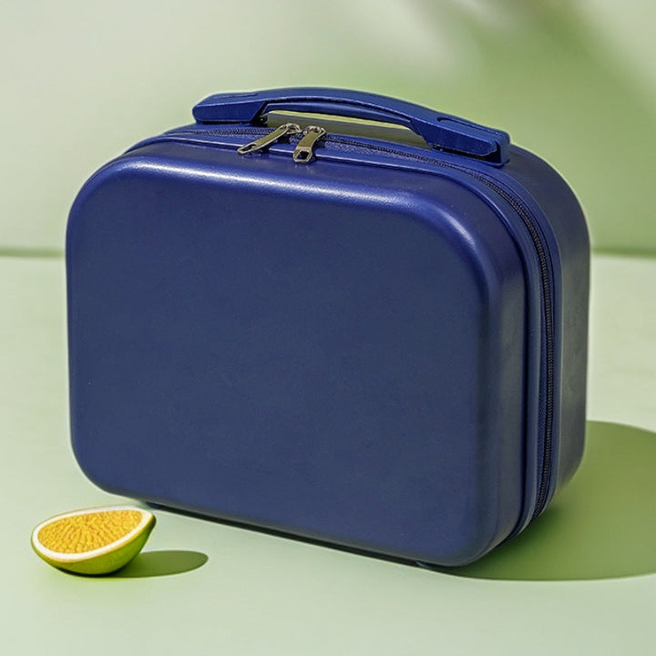 hard-shell travel vanity case with molded handle and double-zip closure Kalsten