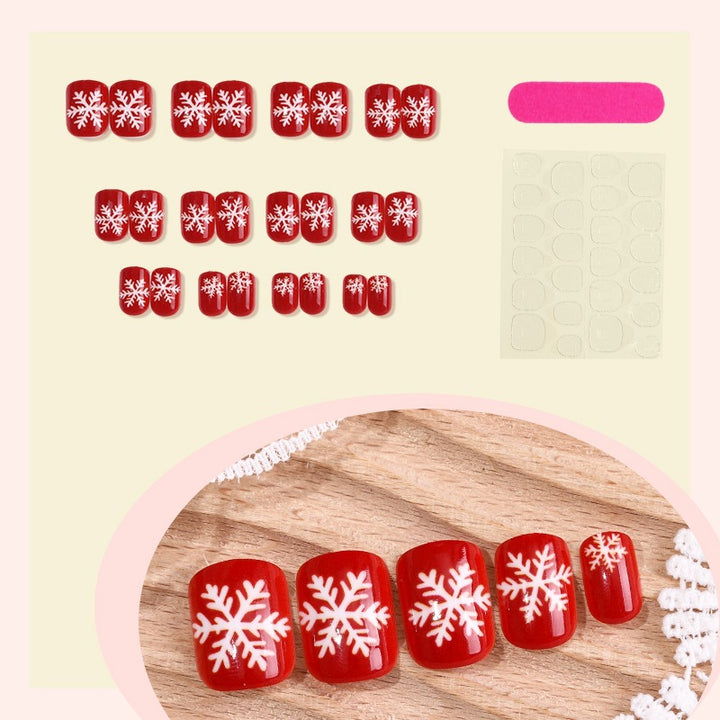 Festive artificial nails with winter snowflake patterns Kalsten
